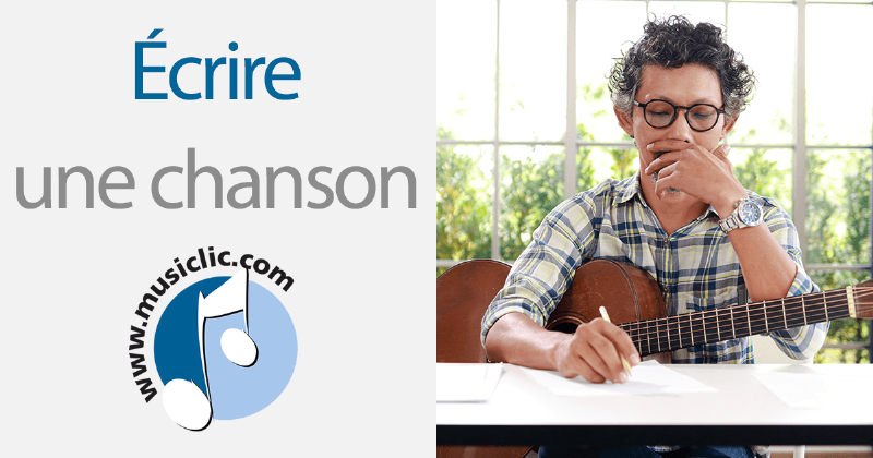 Un artiste de la chanson française en train d’écrire et de composer de la musique moderne avec des éléments de texte